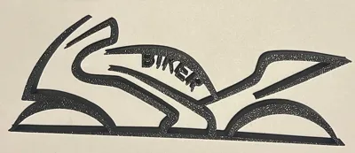 Motorcycle with biker word