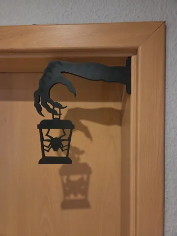 Modelo para impresión 3D: Halloween Hand mit Spinnenlaterne – Eckdeko — vista de referencia 3
