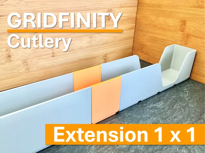 1x1 Erweiterung für Gridfinity Besteck Organizer
