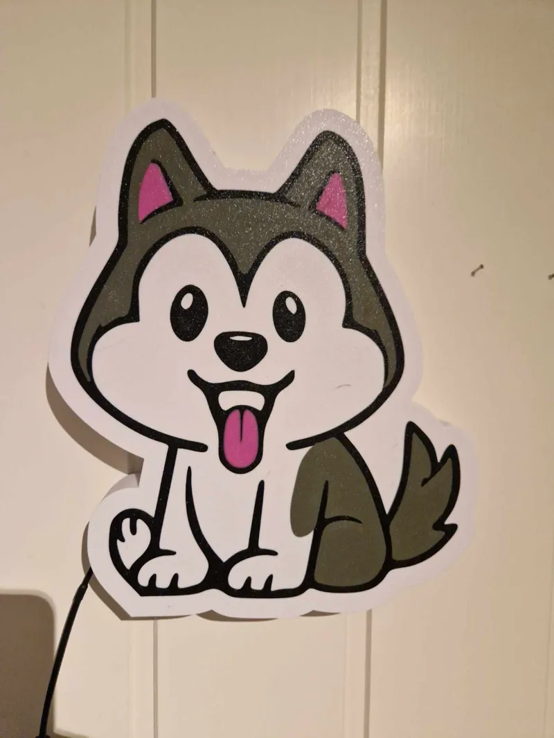 Cute husky dog light box - Wall and stand version