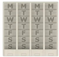 Large box, with weekday letters