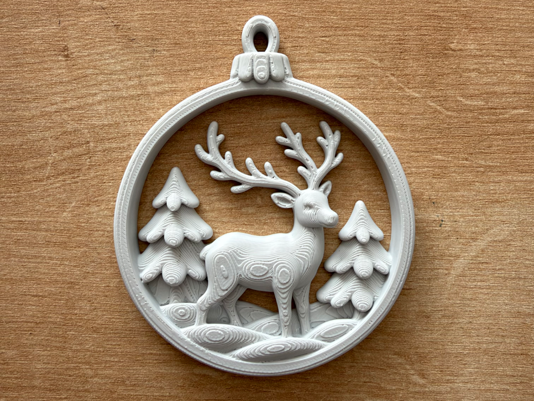Christmas Reindeer Ornament – Winter Forest - 1