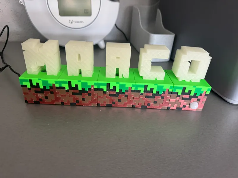 Minecraft Lettering LED Light
