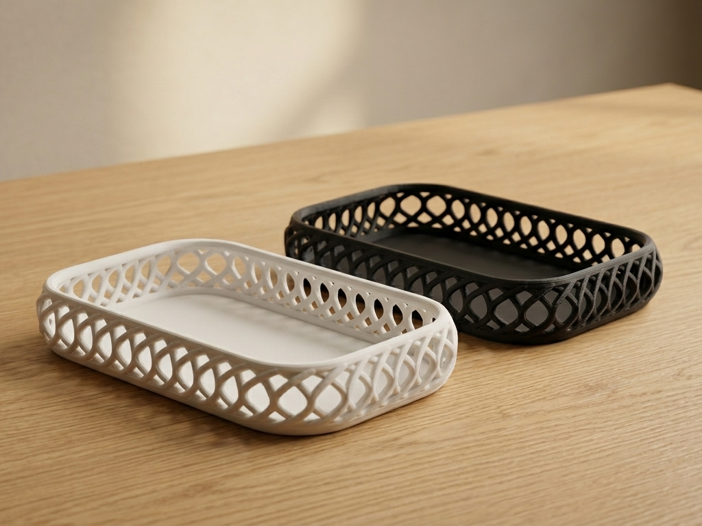 Lattice weave catchall tray