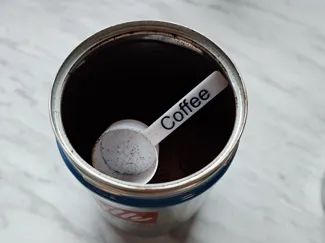 Kaffeepulver Löffel