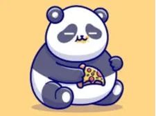 fat panda eating pizza