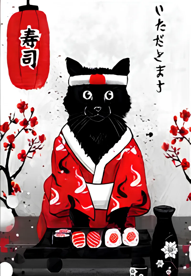 Japanese Sushi Cat