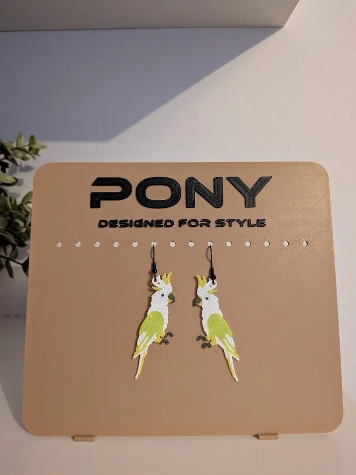 Parrot Earrings – Cockatoo Shaped Pendant view 2