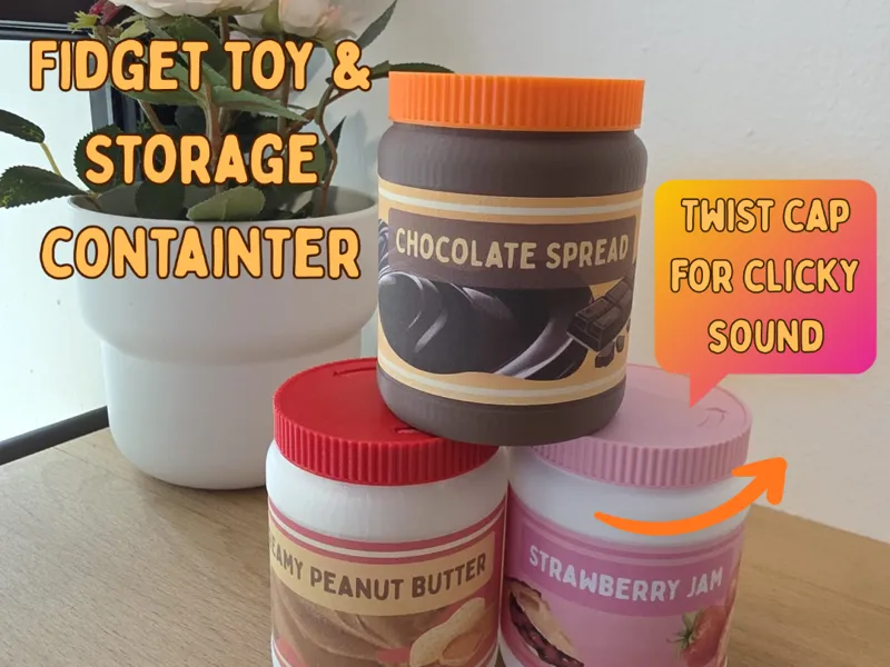 Fidget Jar Clicker with Storage Container
