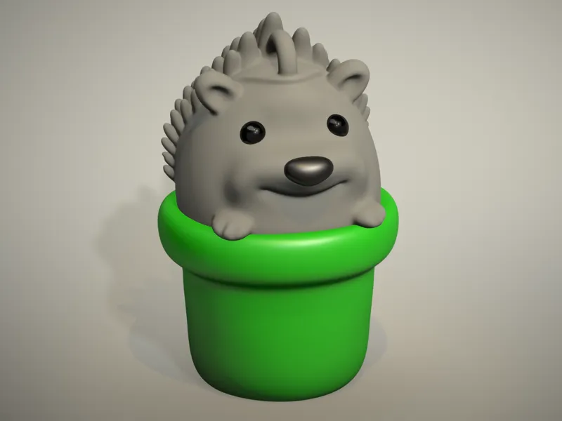 Cute Hedgehog in a pot keychain