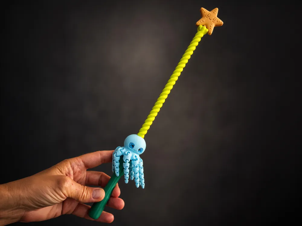 Accesorio para impresora 3D: Spinning Magic Octopus Wand. Referencia del modelo original.