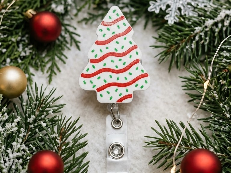 Little Debbie Christmas Tree Badge Reel/Magnet - 1
