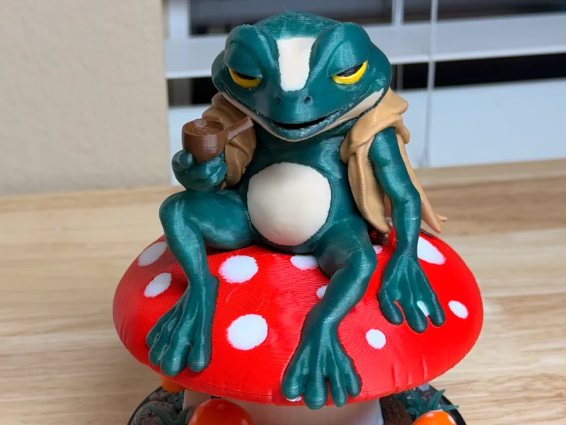 Frog on a Mushroom