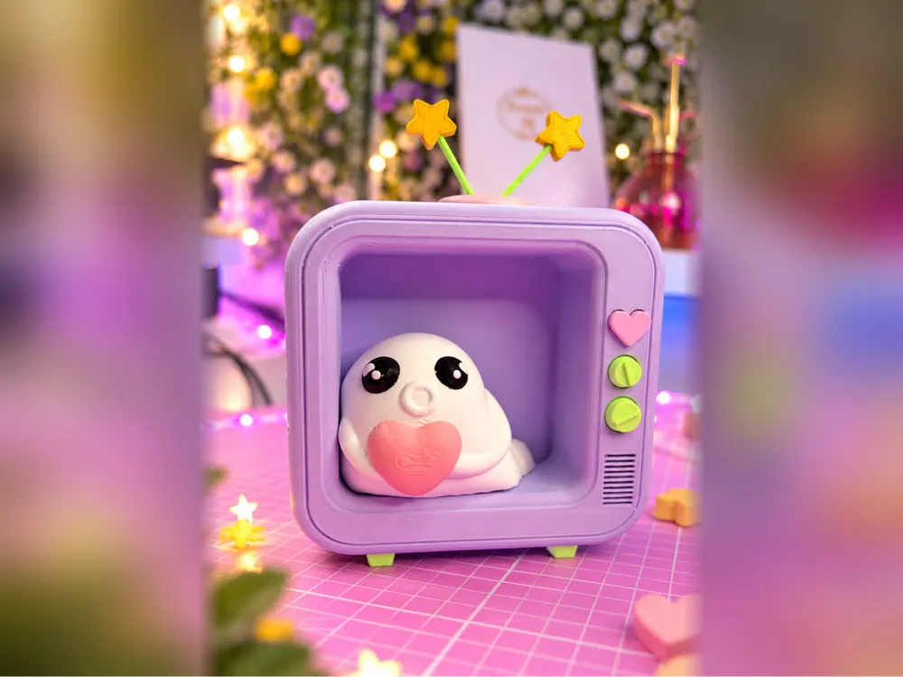 Boo TV - Silly cute Ghost - Free 3D Print Model - MakerWorld