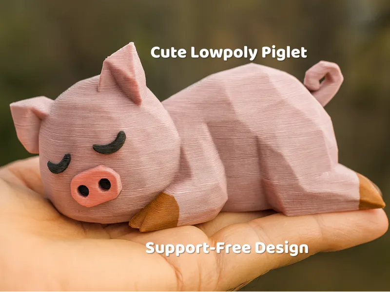 Low-Poly Sleeping Piglet – Snore Mode: Activated!
