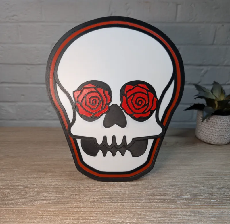 Rosy Eyed Skull | Halloween | Wall Art