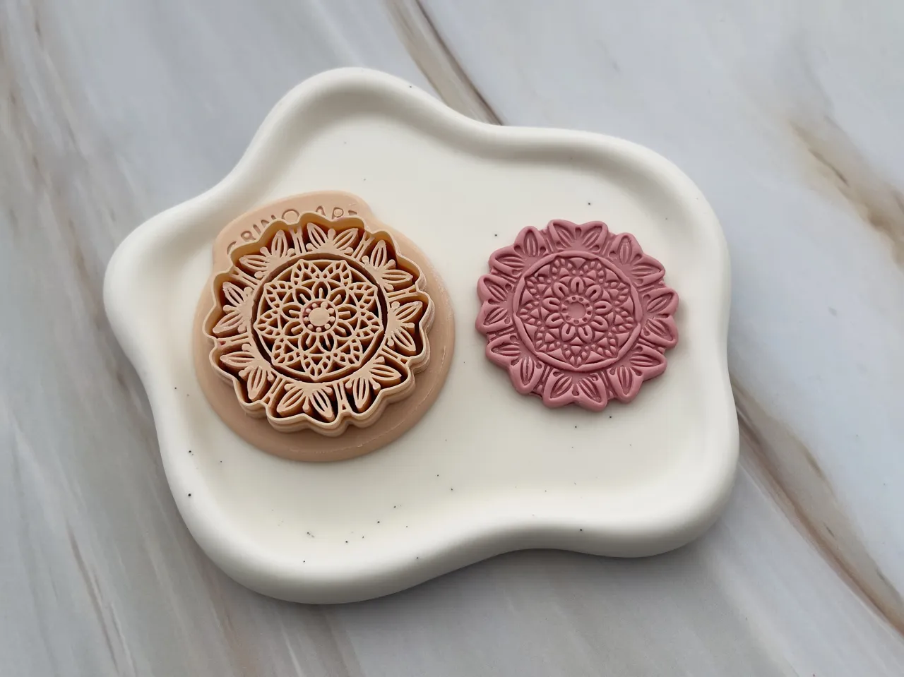 Mandala Polymer Clay Earrings Cutter view 2