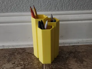Honeycomb pencil holder