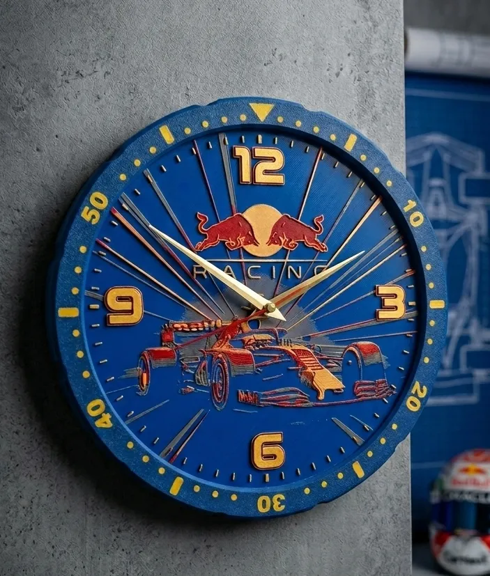 F1 Redbull wall clock, formula, MAX, Red Bull - Free 3D Print Model ...