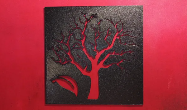 Pochoir arbre et feuille