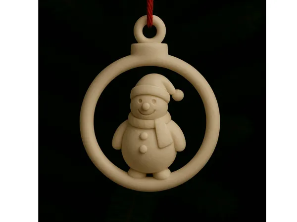 Bonhomme de neige dans un cadre rond