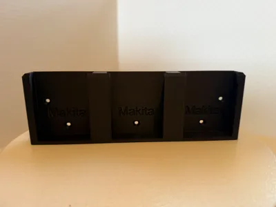 Wall mount for three 18V Makita batteries