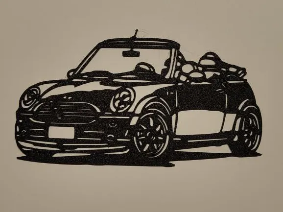 Déco murale silhouette Mini Cooper