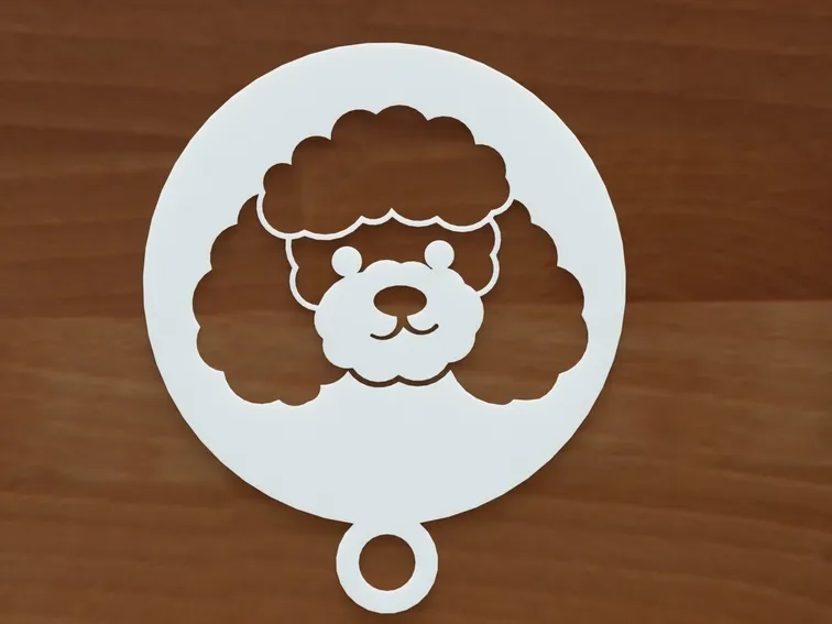 Poodle coffee stencil