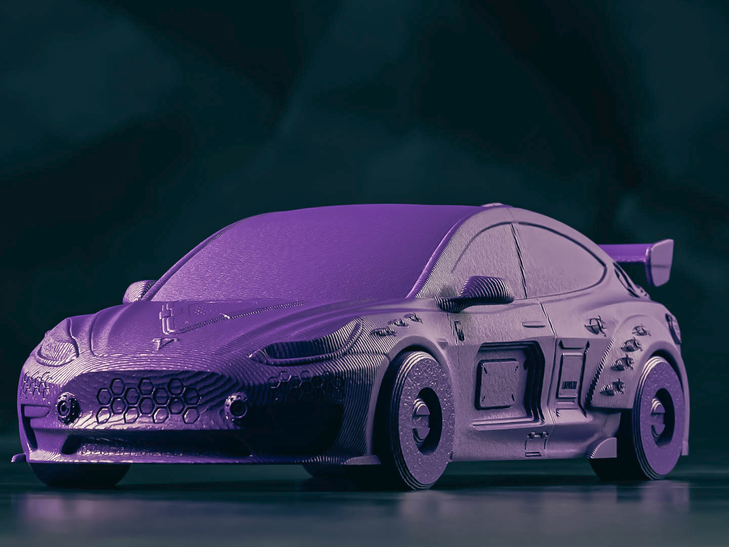 Tesla Model 3 Cyberpunk 100% FDM Printed