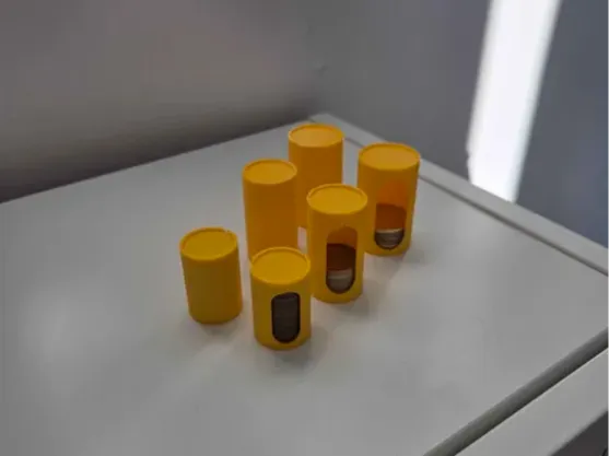 Coin storage for Danish 0.5, 10, and 20 kr.