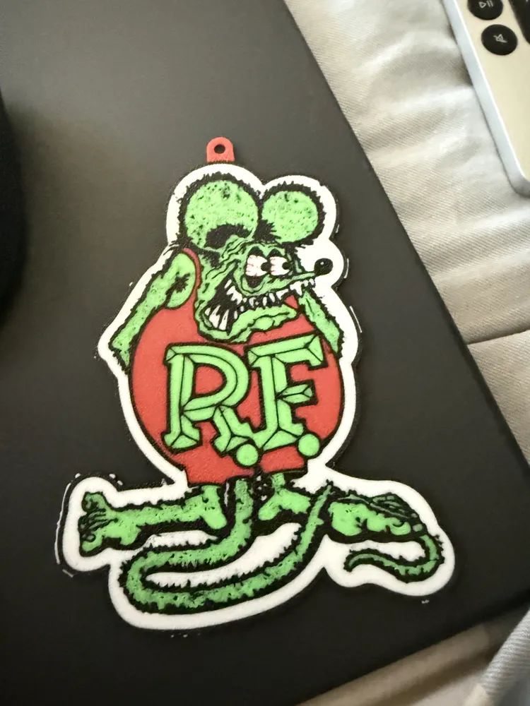 Rat Fink key chain / coaster size as needed by zerocoolMakerWorld ...