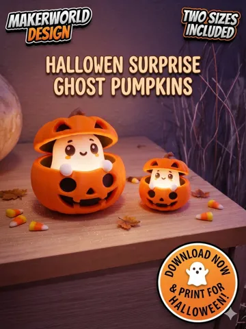 Adorno temático: Kawaii Ghost Inside Pumpkin – Halloween Decoration — vista de referencia 3