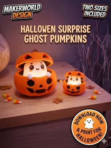 Adorno temático: Kawaii Ghost Inside Pumpkin – Halloween Decoration — vista de referencia 2
