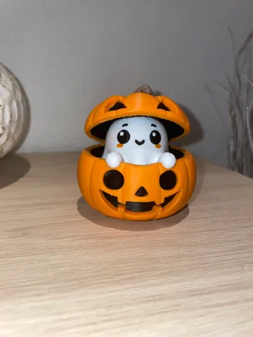 Adorno temático: Kawaii Ghost Inside Pumpkin – Halloween Decoration — vista de referencia 5