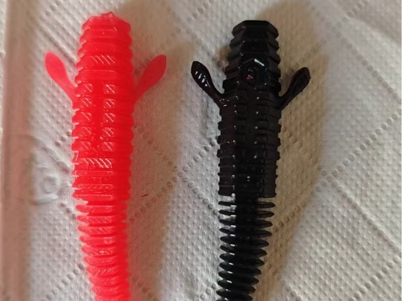 Soft bait mold, produces 4 pieces per injection