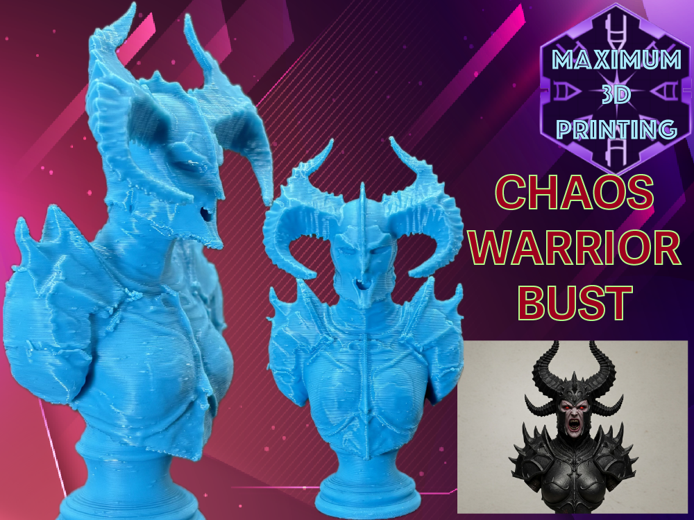 Female screaming Chaos warrior bust 