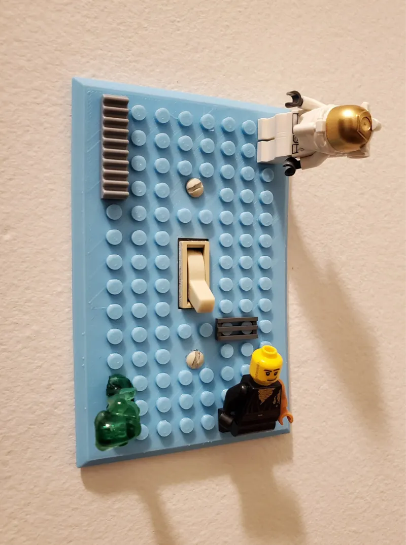 Single toggle brick light switch plate