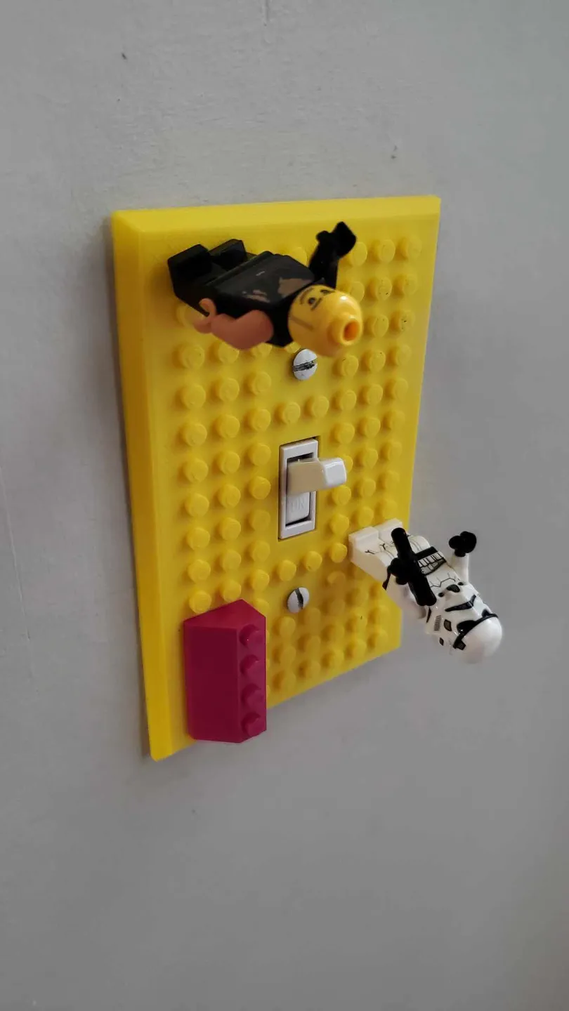 Single toggle brick light switch plate view 2