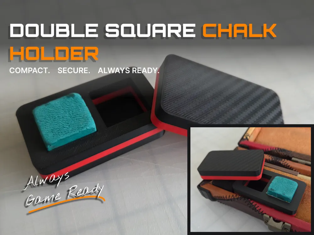 Square User Log In Double Magnetic Square Chalk Holder - Free 3D Print Model - MakerWorld
