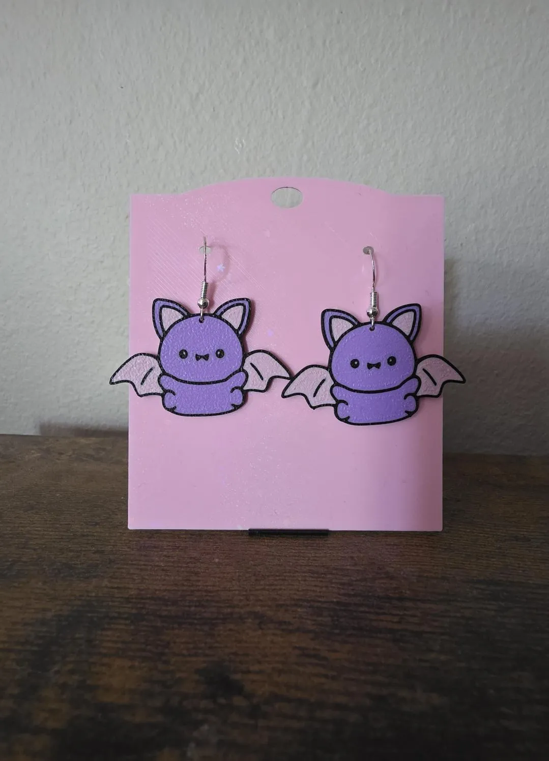 Bat earrings view 2