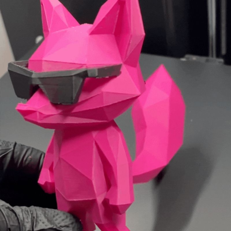 Low-Poly Fox With Sunnies — Stylish Desk Buddy
