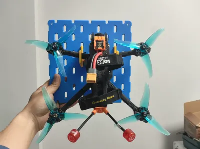 FPV drone pegboard holder, FPV drone holder, FPV drone pegboard hook, FPV drone universal hook, Cinewhoop pegboard hook
