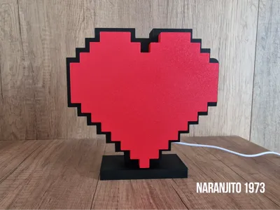 Pixel Heart LED Lightbox – 8-bit Style