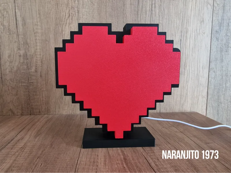 Pixel Heart LED Lightbox – 8-bit Style