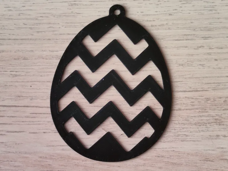 Easter Ornament - Classic Zigzag Egg Pendant