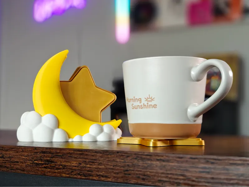 Crescent Moon and Star Coaster Set