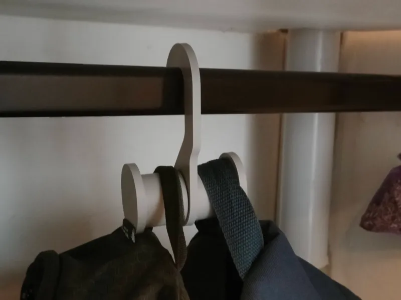 Backpack hook for closet (no glue, no screw)