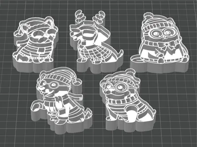 Christmas minion inspired pets cookie cutters