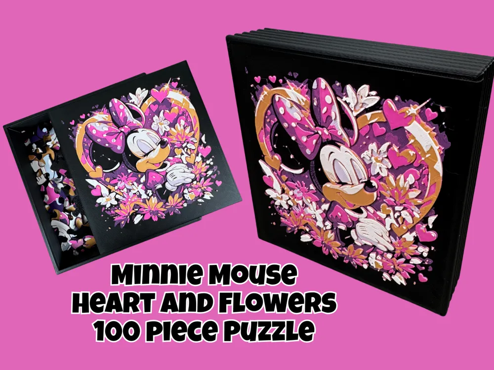 Minnie Mouse Hearts and Flowers (100 piece puzzle)