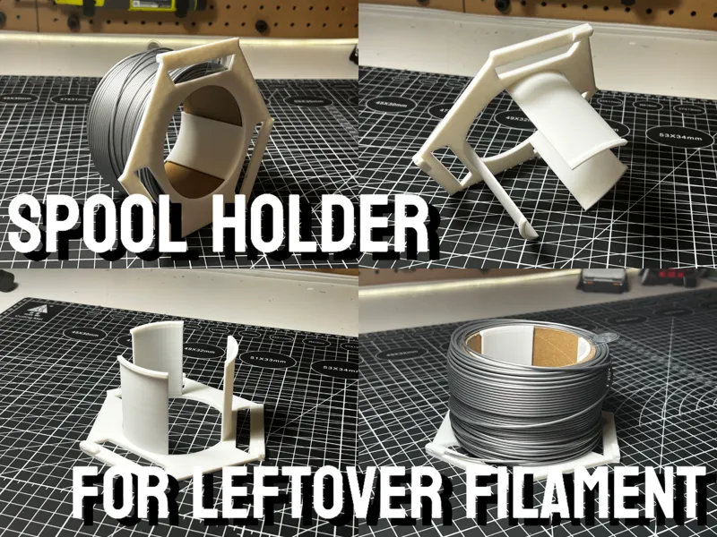 Mini Spool Holder for Leftover Filament